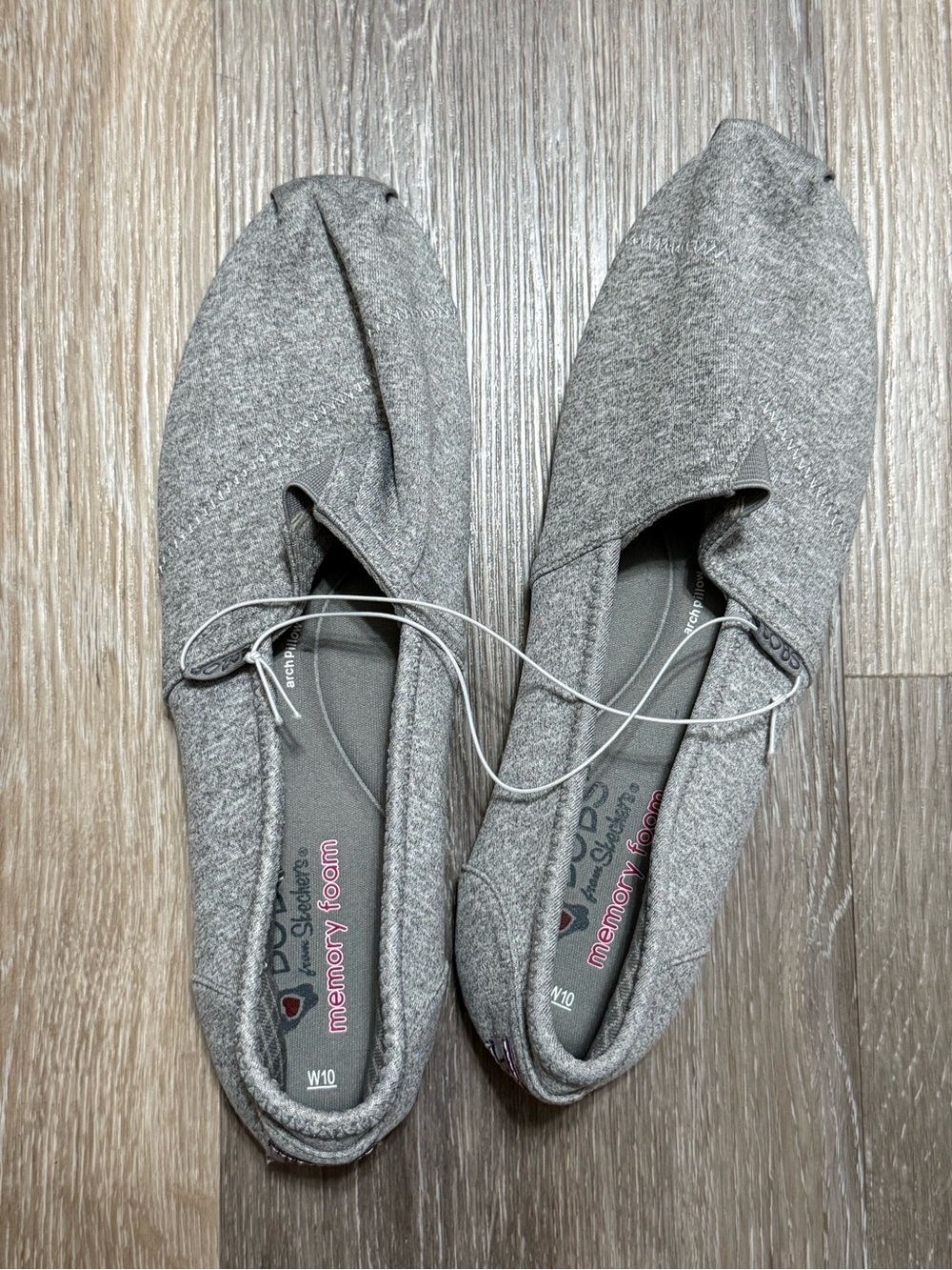 BOBS from Skechers Gray Slip-On Memory Foam Flats